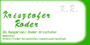 krisztofer roder business card